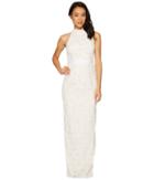 Adrianna Papell Lace Halter Wedding Gown (ivory) Women's Dress