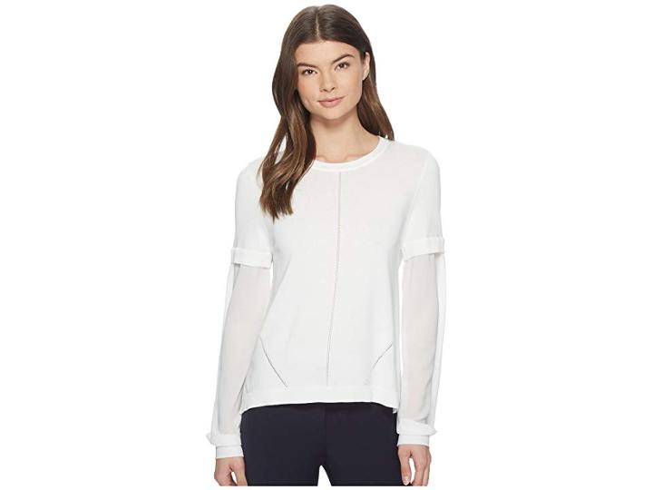 Nicole Miller High-low Puff Sleeve Top (white) Women's Dress