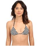 Vitamin A Swimwear Natalie Miter Stripe Triangle Bikini Top (riviera Stripe) Women's Swimwear