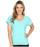 Lole Sheila Top (turquoise Footprint) Women's Short Sleeve Pullover