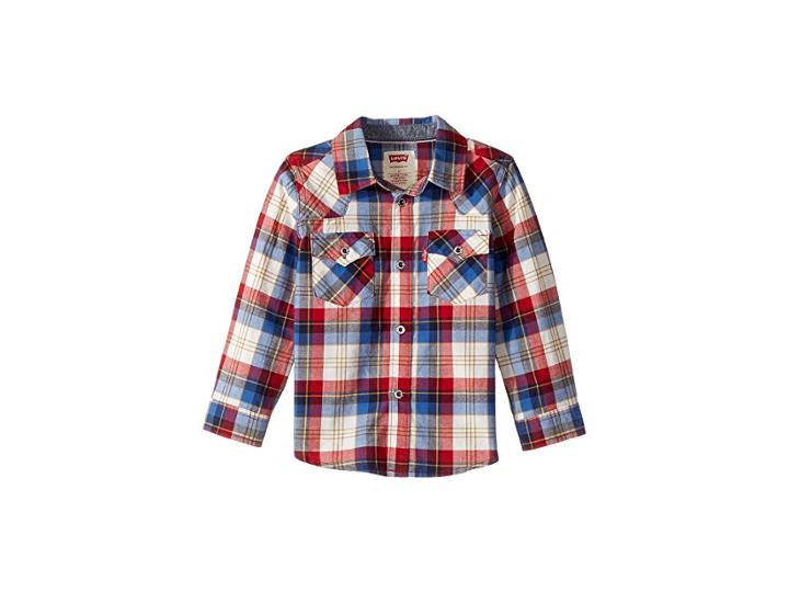 Levi's(r) Kids Barstow Plaid Western Shirt (toddler) (chili Pepper) Boy's Long Sleeve Button Up
