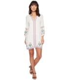 Miss Me Embroidered V-neck Dress (off-white) Women's Dress