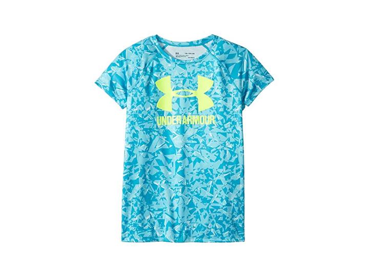 Under Armour Kids Big Logo Tee Novelty Short Sleeve (big Kids) (deceit/high-vis Yellow/high-vis Yellow) Girl's T Shirt