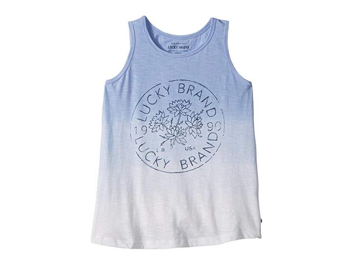 Lucky Brand Kids Gloria Tank Top (big Kids) (placid Blue) Girl's Sleeveless
