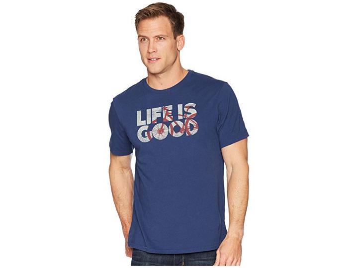 Life Is Good Bike Life Is Good(r) Smooth Tee (darkest Blue) Men's T Shirt