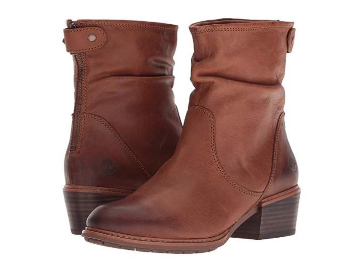Timberland Sutherlin Bay Mid Back Zip Boot (medium Brown Full Grain) Women's Zip Boots