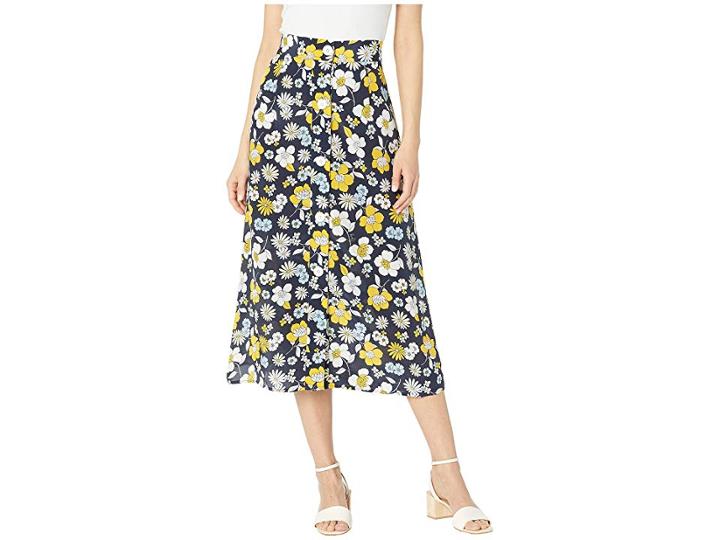 Juicy Couture Silk Garden Floral Midi Skirt (regal Garden Floral) Women's Skirt
