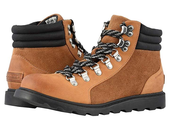Sorel Ainsleytm Conquest (camel Brown/black Full Grain Leather) Women's Lace-up Boots