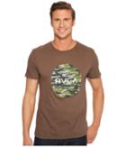 Rvca Water Camo Motors Tee (chocolate) Men's T Shirt