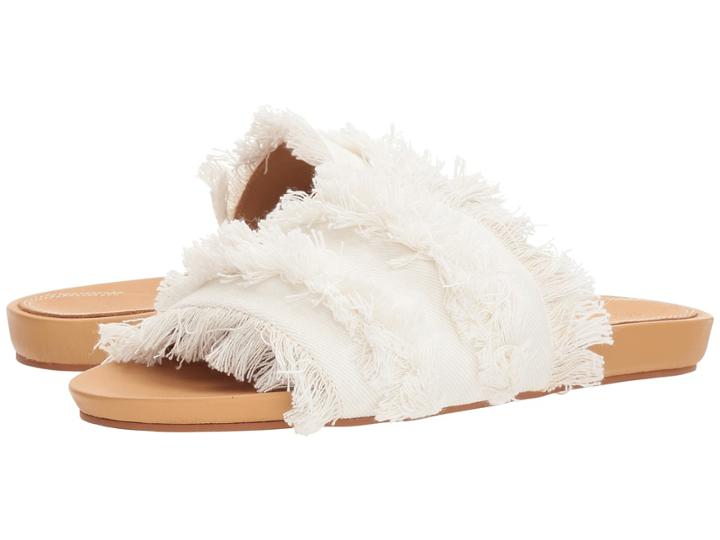 Bill Blass Megan Slide (white Denim) Women's Sandals