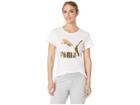 Puma Oversized Archive Life Tee (puma White/gold Foil) Women's T Shirt