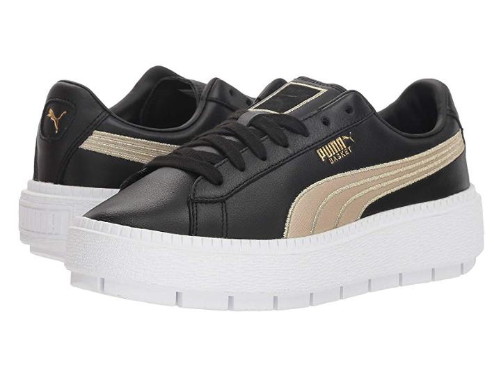 Puma Platform Trace Varsity (puma Black/metallic Gold) Women's Shoes