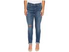 Nydj Petite Petite Girlfriend Jeans W/ Knee Slit In Crosshatch Denim In Newton Knee Slit (newton Knee Slit) Women's Jeans