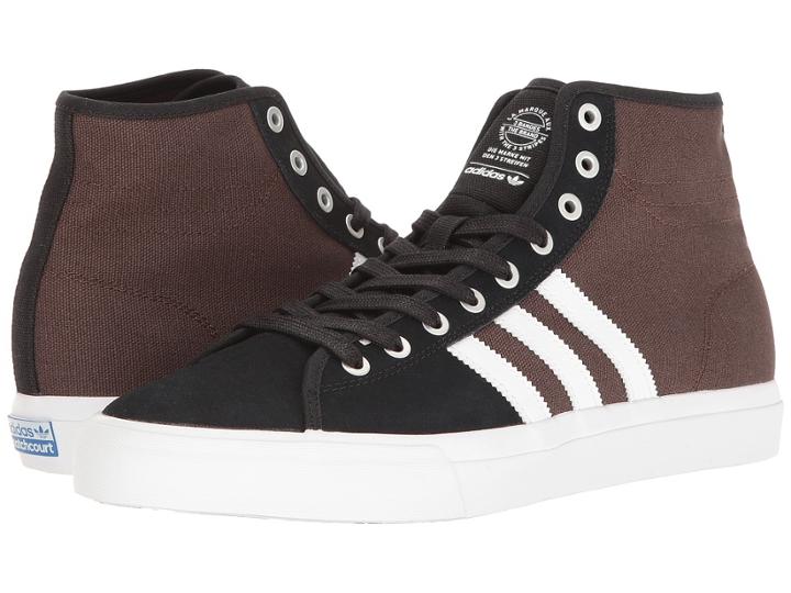 Adidas Skateboarding Matchcourt High Rx (core Black/footwear White/brown) Men's Skate Shoes