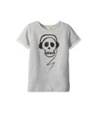 Appaman Kids Skull With Headphones Short Sleeve Sweatshirt (toddler/little Kids/big Kids) (heather Mist) Boy's Sweatshirt