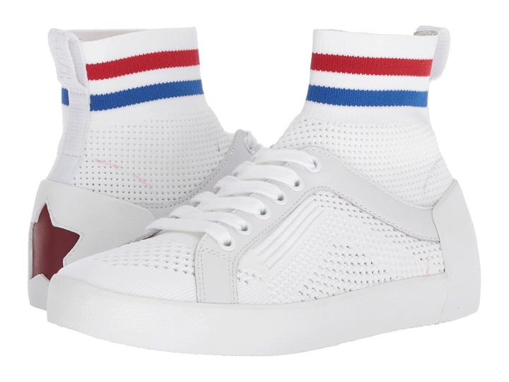 Ash Ninja (white/red/blue Knit/nappa Calf) Women's  Shoes