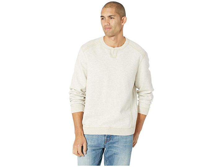 Tommy Bahama Reversible Flipsider Abaco Sweater (smoke Light Heather) Men's Clothing
