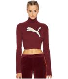 Puma Puma X Fenty By Rihanna Long Sleeve Loose Turtleneck Sweater (tawny Port) Women's Sweater