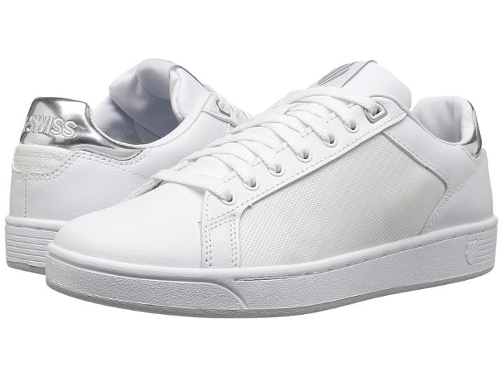 K-swiss Clean Court Cmf (white/white/silver) Women's Tennis Shoes