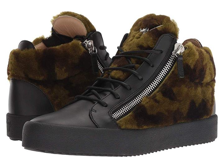 Giuseppe Zanotti May London Patterned Shearling Sneaker (millitary) Men's Shoes