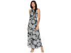 1.state Gathered Neck Maxi Dress With Tie Back (sierra Green) Women's Dress