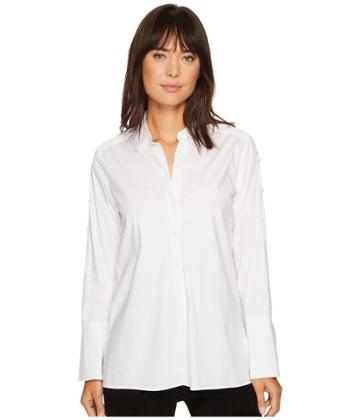 Nydj Button Bell Sleeve Shirt (optic White) Women's Long Sleeve Button Up