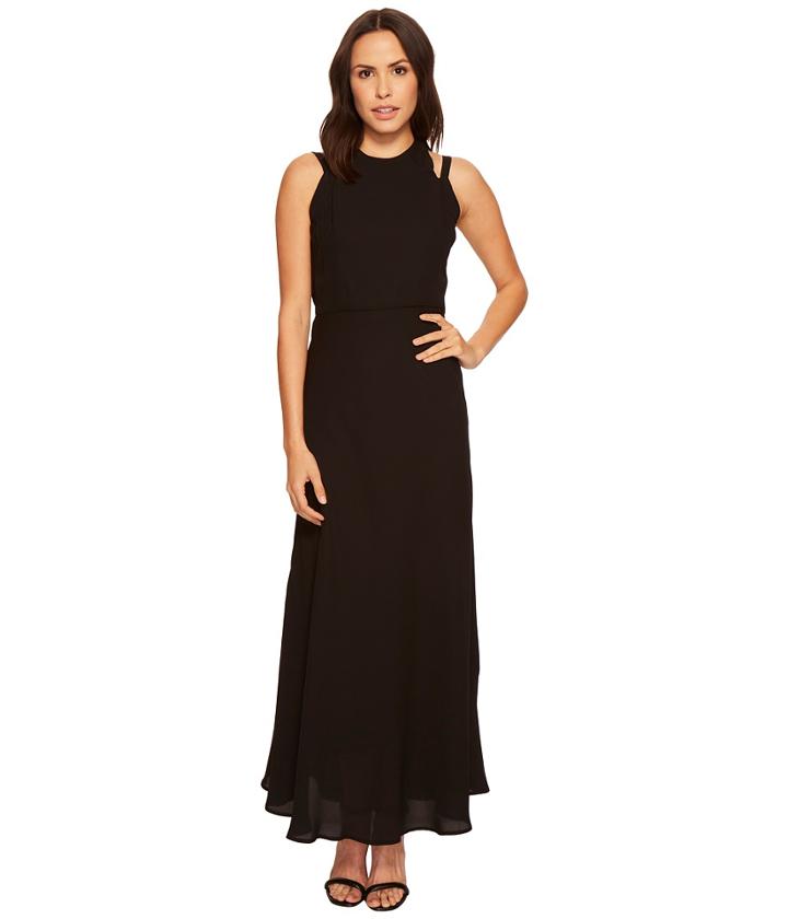 Taylor Cutout Neckline Solid Maxi Dress (black) Women's Dress