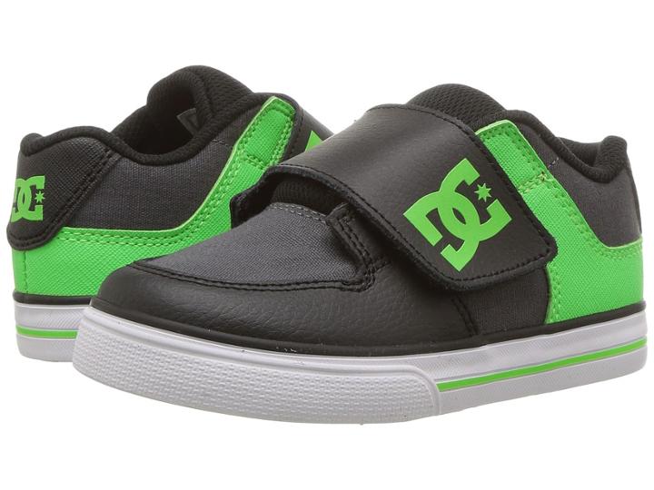 Dc Kids Pure V Ii Glow (toddler) (green/grey/white) Boys Shoes