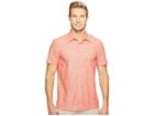 Perry Ellis Short Sleeve Solid Slub Texture Shirt (spiced Coral) Men's Clothing