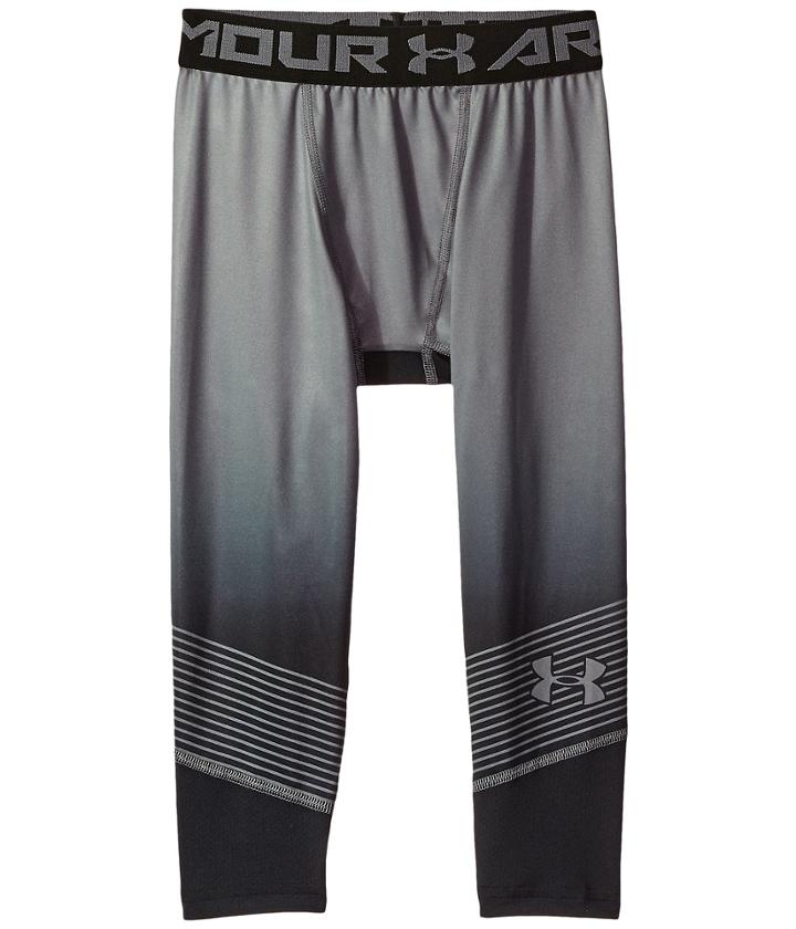 Under Armour Kids Armour Heatgear(r) 3/4 Novelty Leggings (big Kids) (black/graphite/black) Boy's Casual Pants