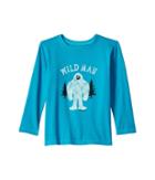 Life Is Good Kids Wild Man Long Sleeve Crusher Tee (toddler) (cool Turquoise) Boy's T Shirt