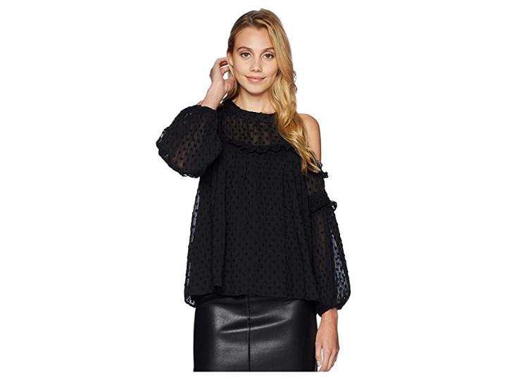Miss Me Cold Shoulder Blouse (black) Women's Clothing