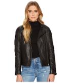 Bb Dakota Harwick Leather Moto Jacket (black) Women's Coat