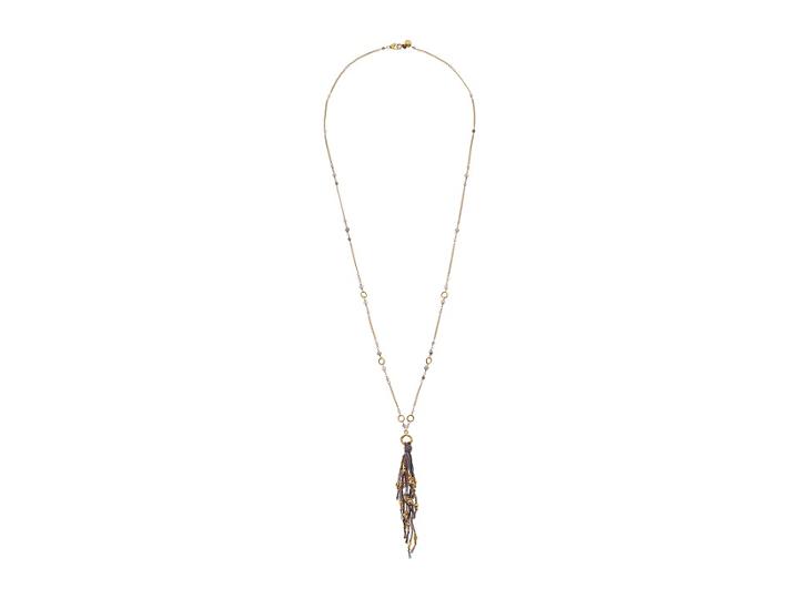 Chan Luu 18k Gold Plated Fringe Necklace With Semi Precious Stones (iolite Mix) Necklace