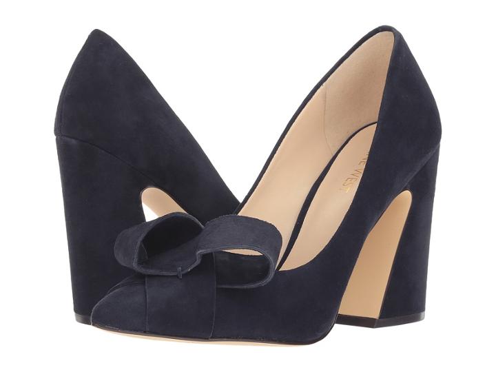 Nine West Haddriana Pump (french Navy Isa Kid Suede) High Heels