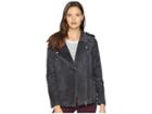 Blank Nyc Real Suede Moto Jacket In Dark And Stormy (dark And Stormy) Women's Coat