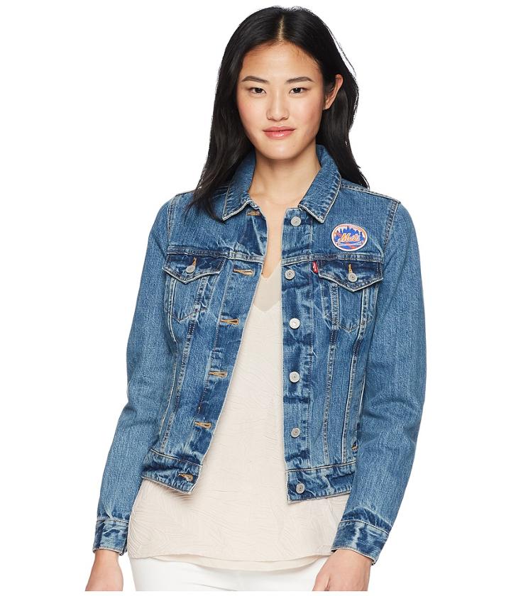 Levi's(r) Womens Ny Mets Denim Trucker Jacket (natural) Women's Coat