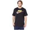 Nike Big Tall Nsw Brand Mark Tee (black/yellow Pulse/pink Gaze) Men's T Shirt