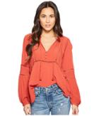 Amuse Society Chateau Woven Top (red) Women's Clothing