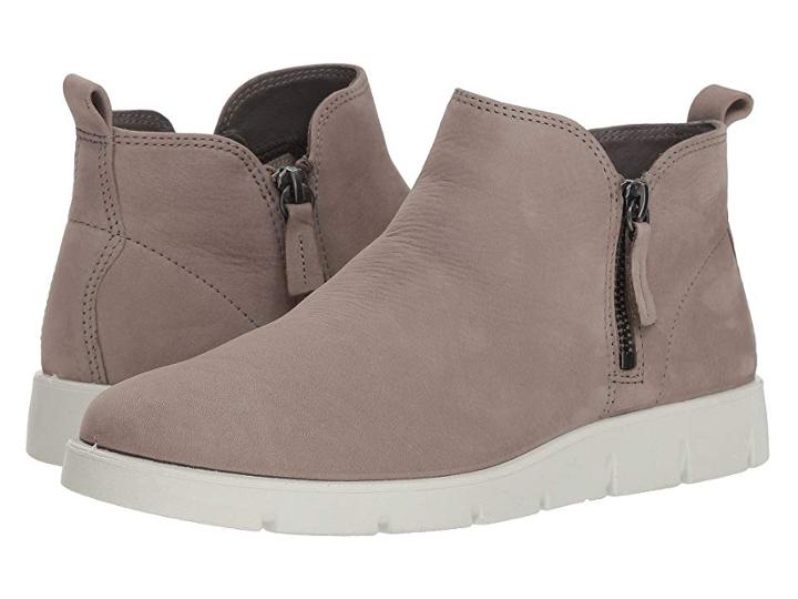 Ecco Bella Zip Low Bootie (warm Grey Cow Nubuck) Women's Boots