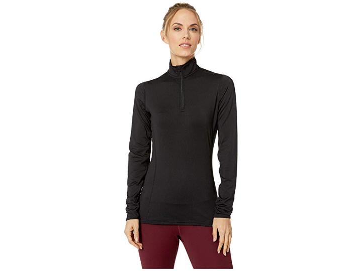 Hot Chillys Micro Elite Chamois Solid Zip-tee (black) Women's Clothing