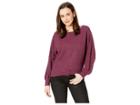 Lucky Brand Ribbed Dolman Pullover Top (wine Tasting) Women's Clothing