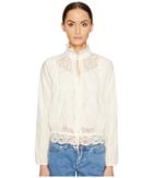 See By Chloe Lace Front Blouse (off-white) Women's Blouse