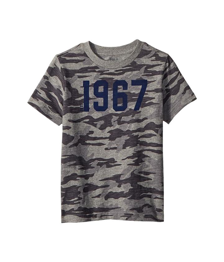 Polo Ralph Lauren Kids Camo Cotton Jersey T-shirt (little Kids/big Kids) (grey Camo) Boy's Clothing