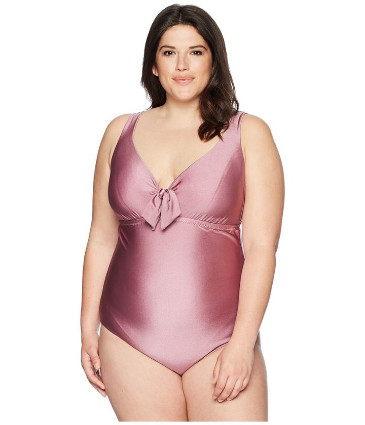 Becca By Rebecca Virtue Plus Size Ballerina One-piece (mauve) Women's Swimsuits One Piece