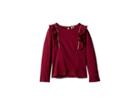 Janie And Jack Long Sleeve Ruffle Blouse (toddler/little Kids/big Kids) (burgundy) Girl's Blouse
