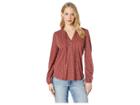 Lucky Brand Printed Top With Tassels (multi) Women's Long Sleeve Pullover