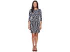 Adrianna Papell Beading Beauty Pleated Waist Sheath (navy/ivory) Women's Dress