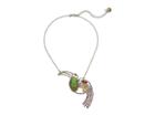 Betsey Johnson Pink And Gold Tone Toucan Pendant Necklace (pink) Necklace