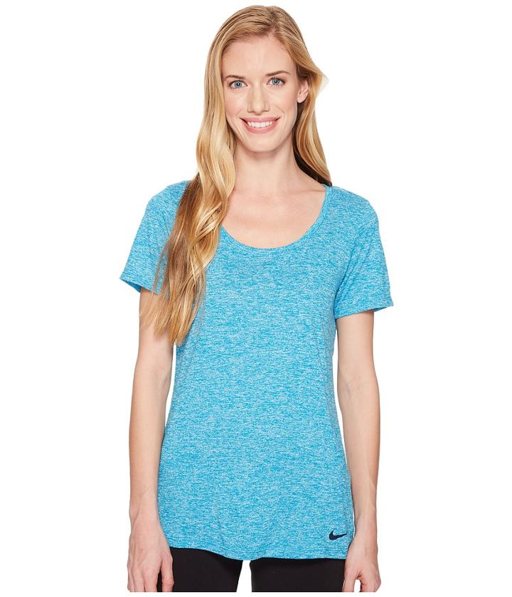 Nike Dry Legend Cross-dye Tee (neo Turquoise/glacier Blue/obsidian) Women's Short Sleeve Pullover